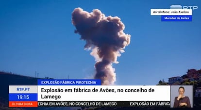 Retransmisión del suceso en la televisión pública portuguesa.