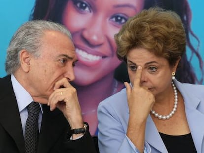 Michel Temer e Dilma Rousseff, em agosto deste ano.