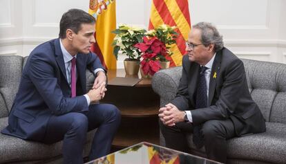 Pedro Sánchez i Quim Torra, al desembre.