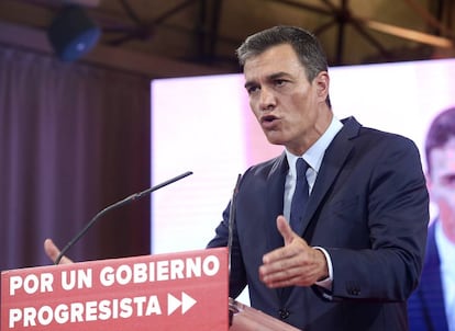 El presidente del Gobierno en funciones, Pedro Sánchez, presenta ayer la propuesta política para su investidura.