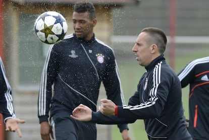 Ribery, durante el entrenamiento del Bayern.