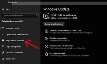 Acceder a Seguridad de Windows.