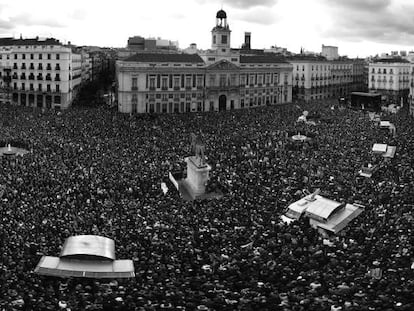 Marcha por el centro de Madrid organizada por Podemos en 2015.