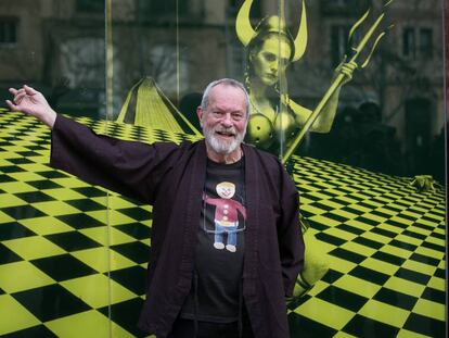 El director cinematográfico Terry Gilliam en la Filmoteca de Catalunya. 