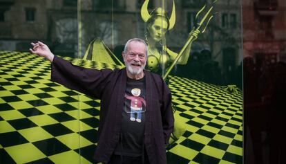 El director cinematográfico Terry Gilliam en la Filmoteca de Catalunya. 