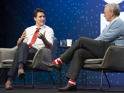 El primer ministro canadiense, Justin Trudeau (derecha). 