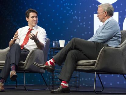 El primer ministro canadiense, Justin Trudeau (derecha). 