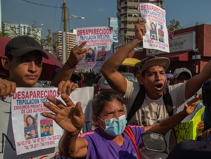 Protesta en Acapulco por los marinos desaparecidos del yate Litos