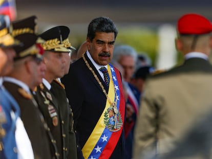 Nicolás Maduro en una academia militar en Caracas, el 10 de enero.
