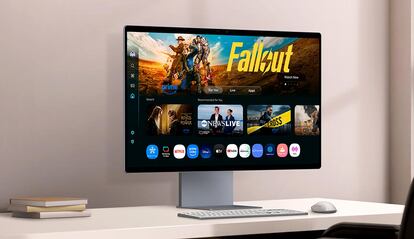 Uso del monitor Samsung M9 en una mesa