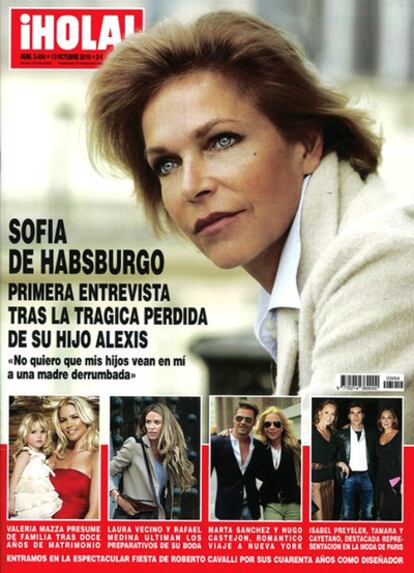 Portada de la revista <i>¡Hola!</i> del 13 de octubre de 2010