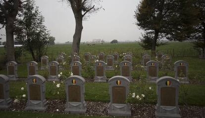 Cementerio militar belga de la Primera Guerra Mundial en Oeren, Flandes.