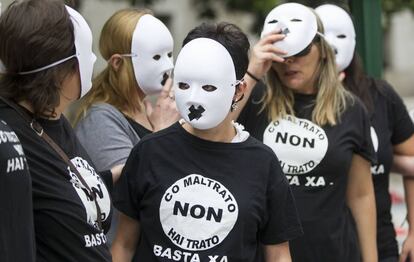 Protesta contra la violencia de género en A Coruña.