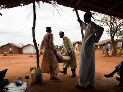 Refugiados centroafricanos en el campo de Timangolo, en el este de Camer&uacute;n.