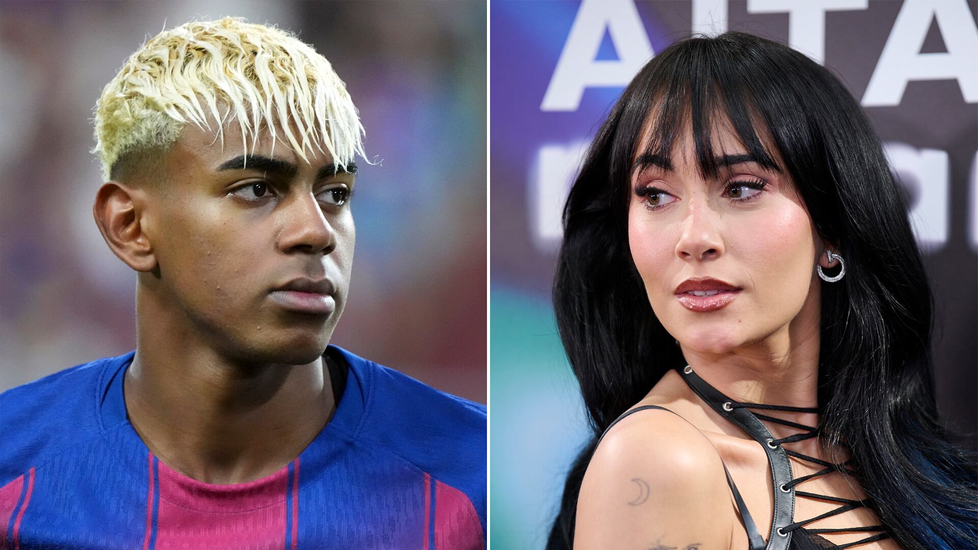 Desde la izquierda, el futbolista Lamine Yamal, y la cantante Aitana.
