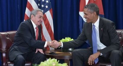 Raúl Castro y Barack Obama, en la sede la ONU.