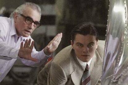 Martin Scorsese y Leonardo DiCaprio, durante el rodaje de <i>El aviador.</i>