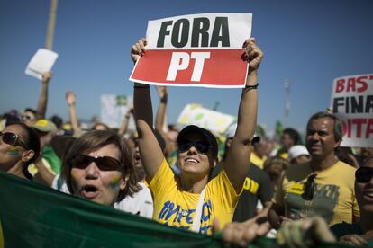 Manifestantes no Rio.