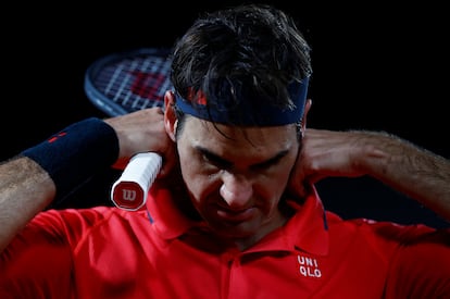 Federer, durante el partido de la tercera ronda contra Koepfer.