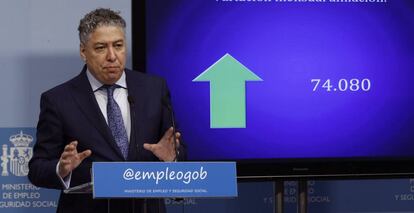 El secretario de Estado de Seguridad Social, Tomás Burgos, durante una presentación de datos de afiliación