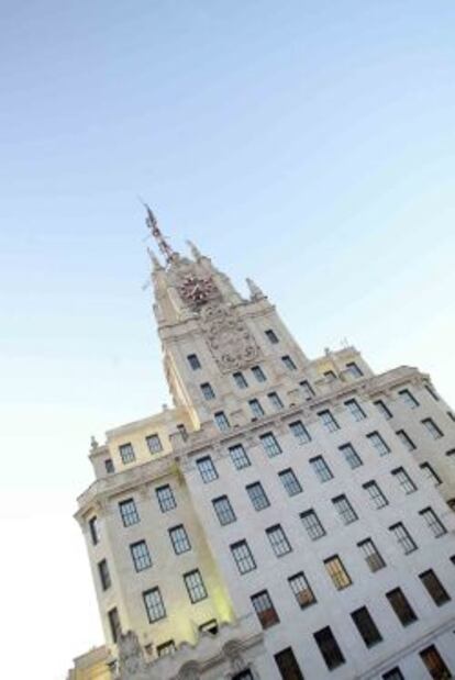 Edificio de Telefónica en la Gran Vía de Madrid.