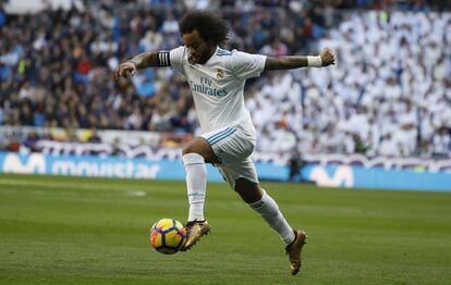 Dvd 880 (21/01/18) Partido Real Madrid -  Deportivo de la Coruna en el Estadio Santiago Bernabeu . En esta imagen Marcelo
. © Carlos Rosillo