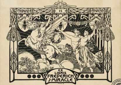 Ex-libris Frederich J. Miracle (1903).