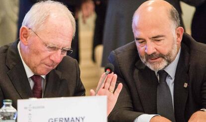 Wolfgang Sch&auml;uble con Pierre Moscovici