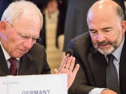 Wolfgang Sch&auml;uble con Pierre Moscovici