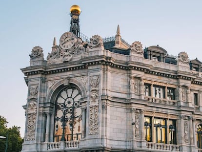 Exterior de la sede del Banco de España, en Madrid.