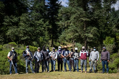 Miembros de la guardia forestal comunitaria de Crescencio Morales, el 9 de diciembre.