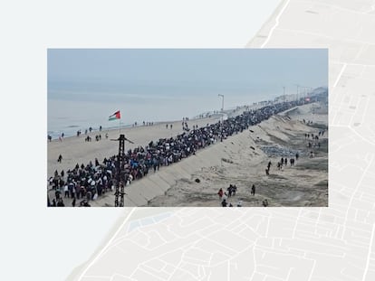 Los mapas del retorno a Gaza: así recorren cientos de miles de personas un paisaje en ruinas