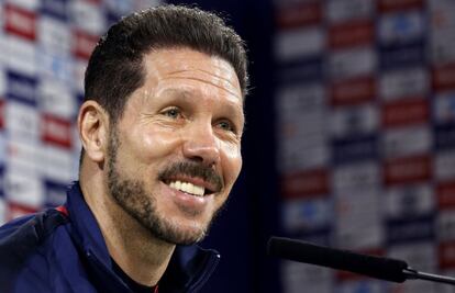 Simeone, durante la rueda de prensa.