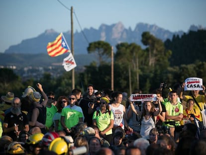 Protesta en las proximidades de la cárcel de Lledoners el pasado 4 de julio.