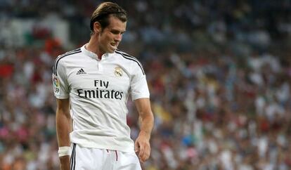 Bale, durante un encuentro contra el Atlético.