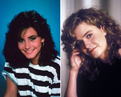 Courtney Cox y Elisabeth Shue en 1985 y 1988.