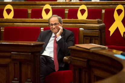 El presidente de la Generalitat, Quim Torra,durante la segunda jornada del Debate de Política General.