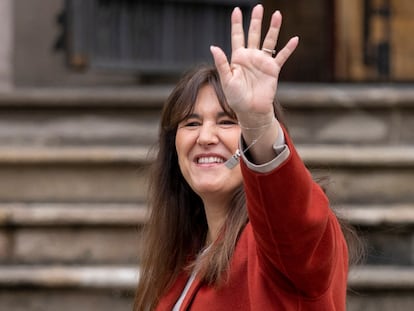 Laura Borras, a la entrada del Tribunal Superior de Justicia de Barcelona, en febrero.