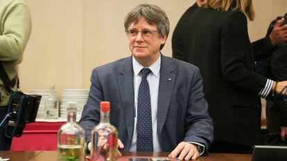 Carles Puigdemont, este jueves en un hotel en Bruselas.