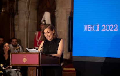 BARCELONA, 23/09/2022.- La cineasta catalana Carla Simón ha ensalzado este viernes Barcelona como una ciudad "diversa, plural y acogedora" en el pregón de la Mercè. EFE/Marta Pérez