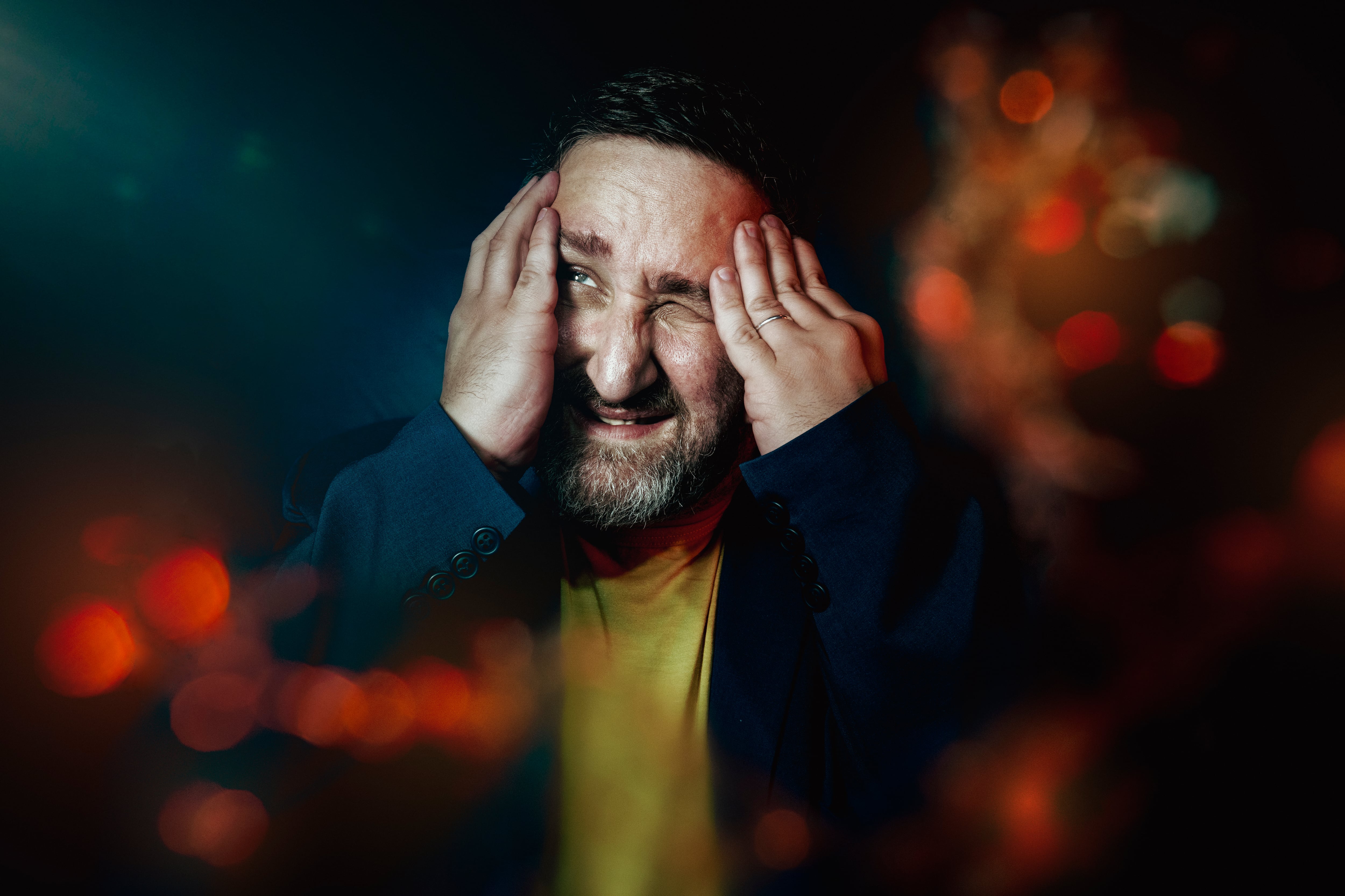 Nicolás Litman en el teatro La Pausa Teatral, en Buenos Aires.