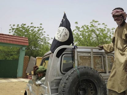 Varios yihadistas en Gao, Mali.