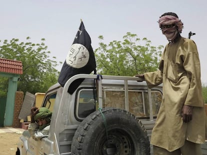 Varios yihadistas en Gao, Mali.