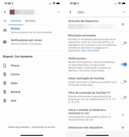 Cómo limitar el contenido de YouTube en Google Home.