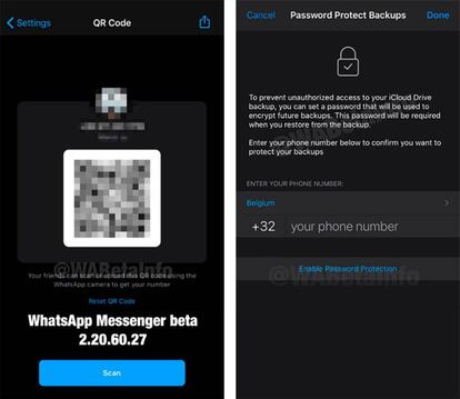 Códigos QR y backups protegidos de WhatsApp.