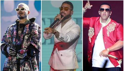 De izquierda a derecha: J Balvin, Maluma y Daddy Yankee.