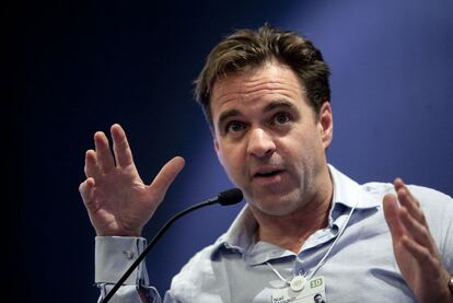 Niall Ferguson, durante su intervención en el Foro Económico Mundial 2010, celebrado en Davos (Suiza).