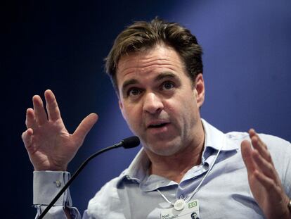 Niall Ferguson, durante su intervención en el Foro Económico Mundial 2010, celebrado en Davos (Suiza).