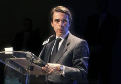 José María Aznar, durante su intervención.