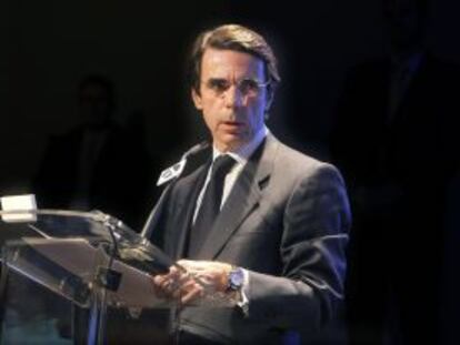 José María Aznar, durante su intervención.